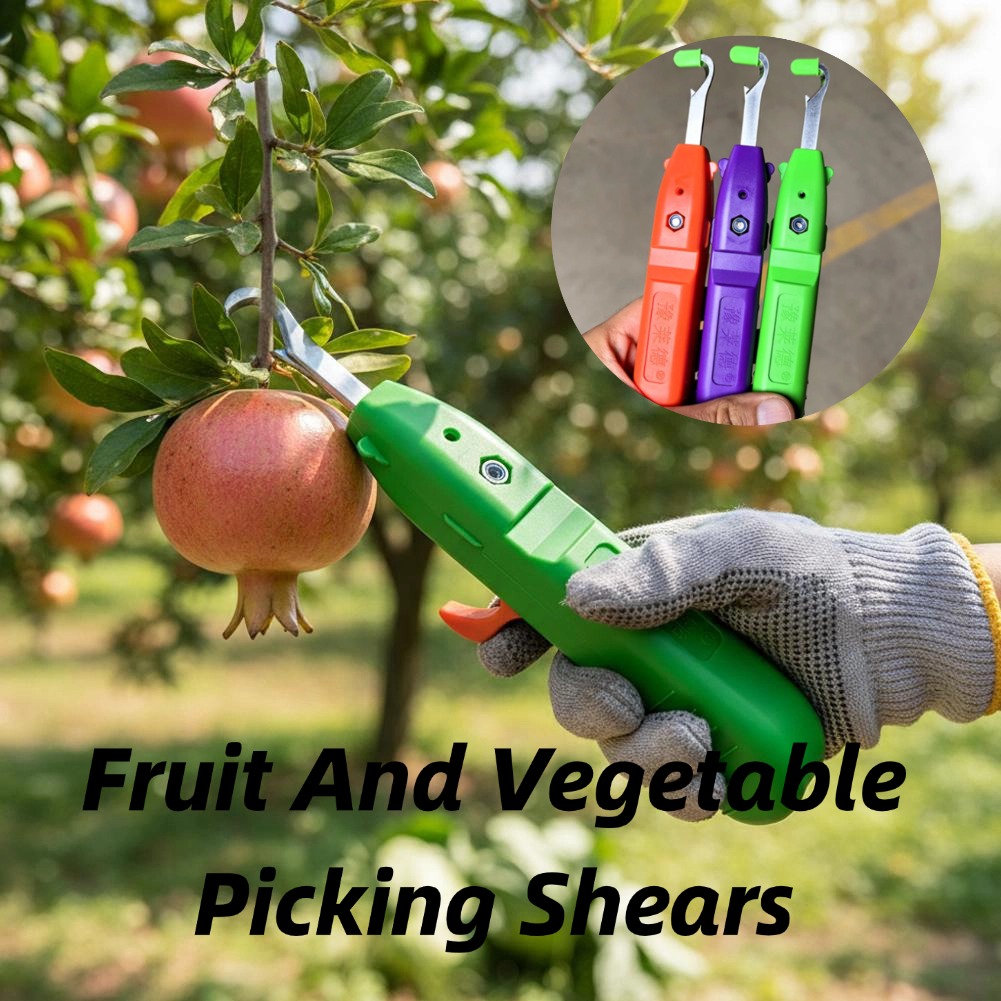 Gardening Tools Vegetables - กรรไกรตัดผลไม้และผัก กรรไกรตัดแต่งกิ่งในสวน ใบมีดโค้ง เครื่องมือเก็บเกี่ยว สำหรับเก็บเกี่ยวองุ่นและพริก