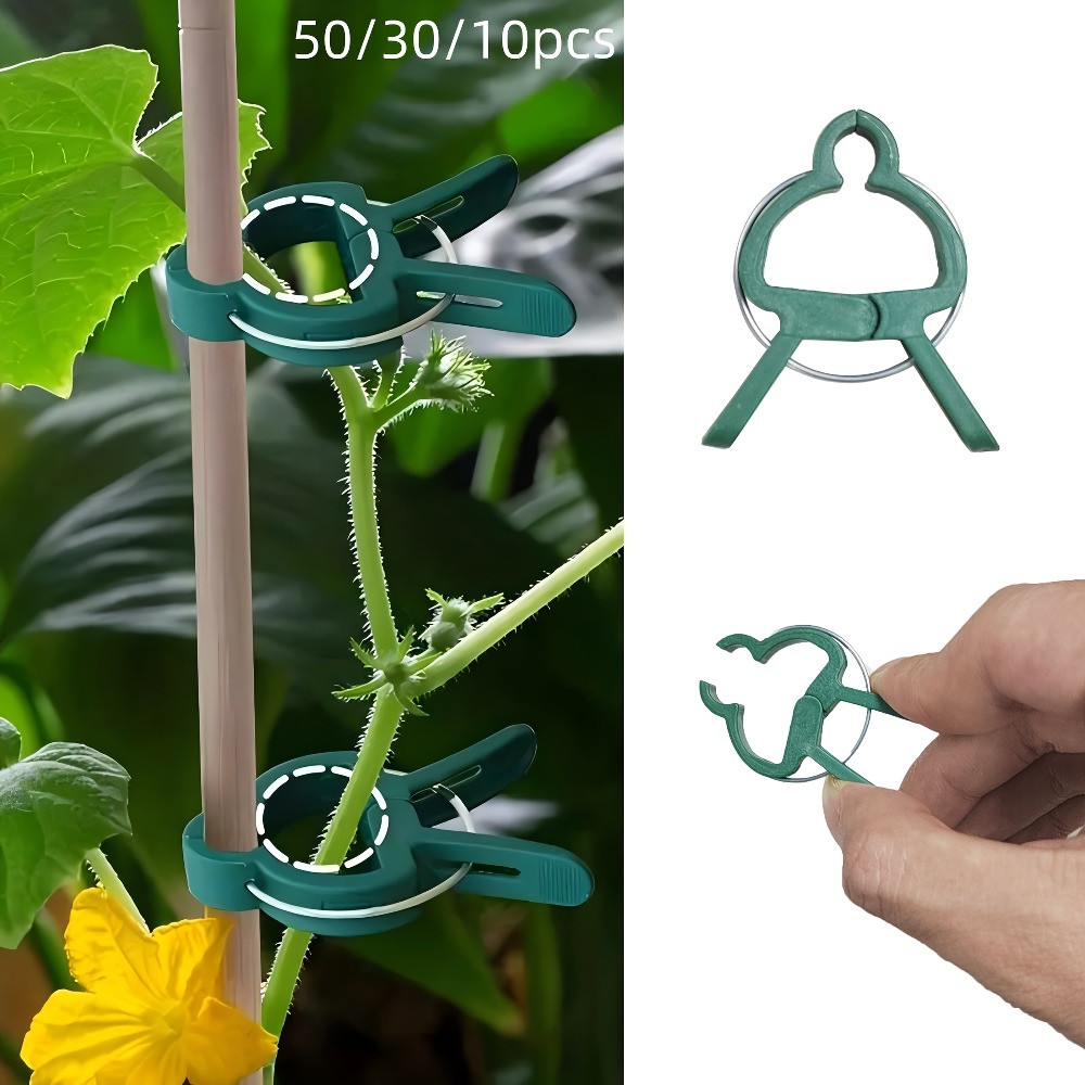 Gardening Tools Essential - คลิปหนีบต้นไม้แบบปรับได้ 10/30/50 ชิ้น - อุปกรณ์พยุงต้นไม้สำหรับดอกไม้ เถาไม้