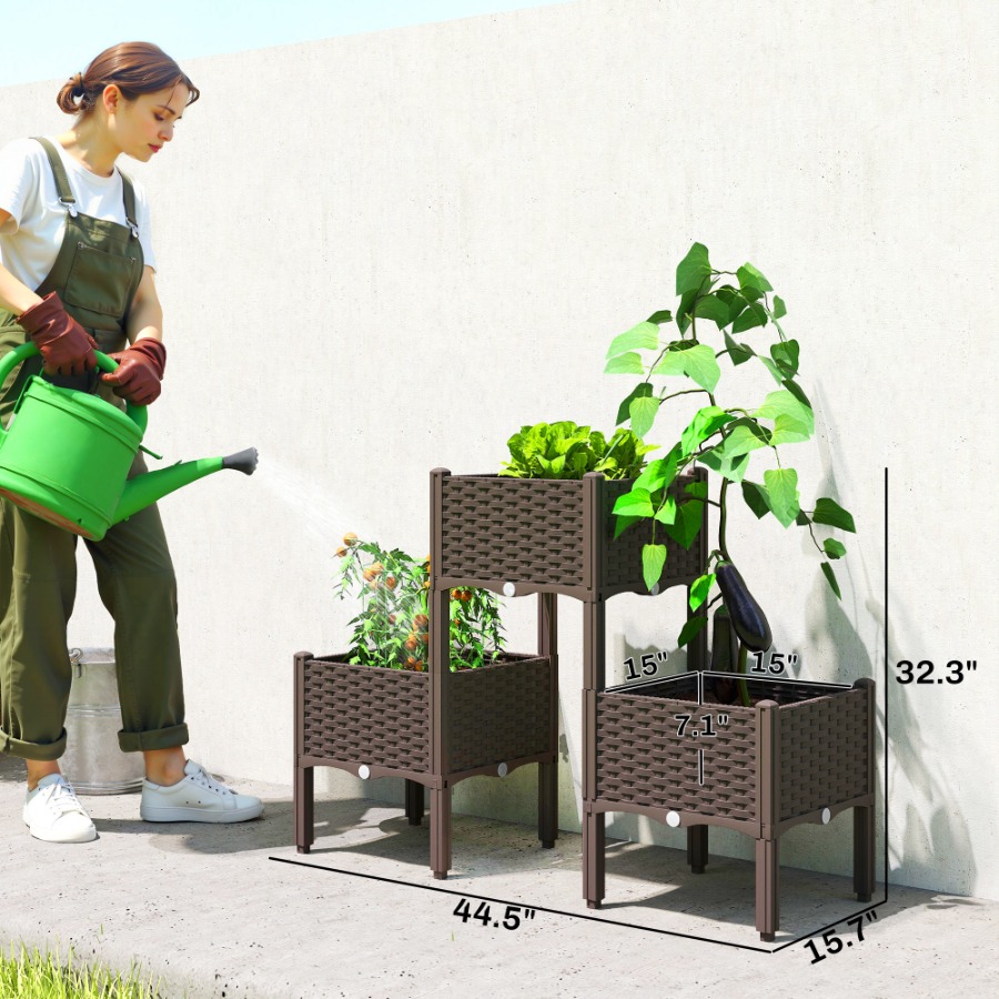 กระถางปลูกต้นไม้แบบยกสูง ทำจาก - Self-Watering Planter บทวิจารณ์และราคา
